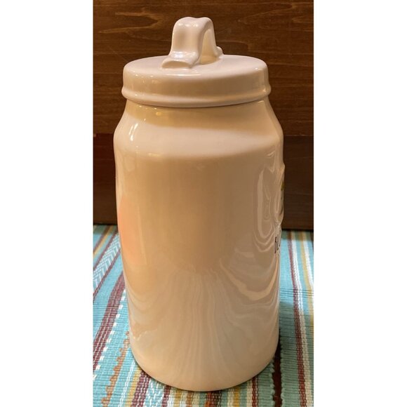 Rae Dunn Artisan Collection by Magenta BLOOM Floral Flowers Canister Jar 9.5” - Picture 3 of 6